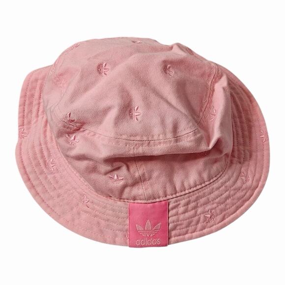 adidas Other - Adidas Originals Pink Bucket Hat Trefoil All Over Logo One Size